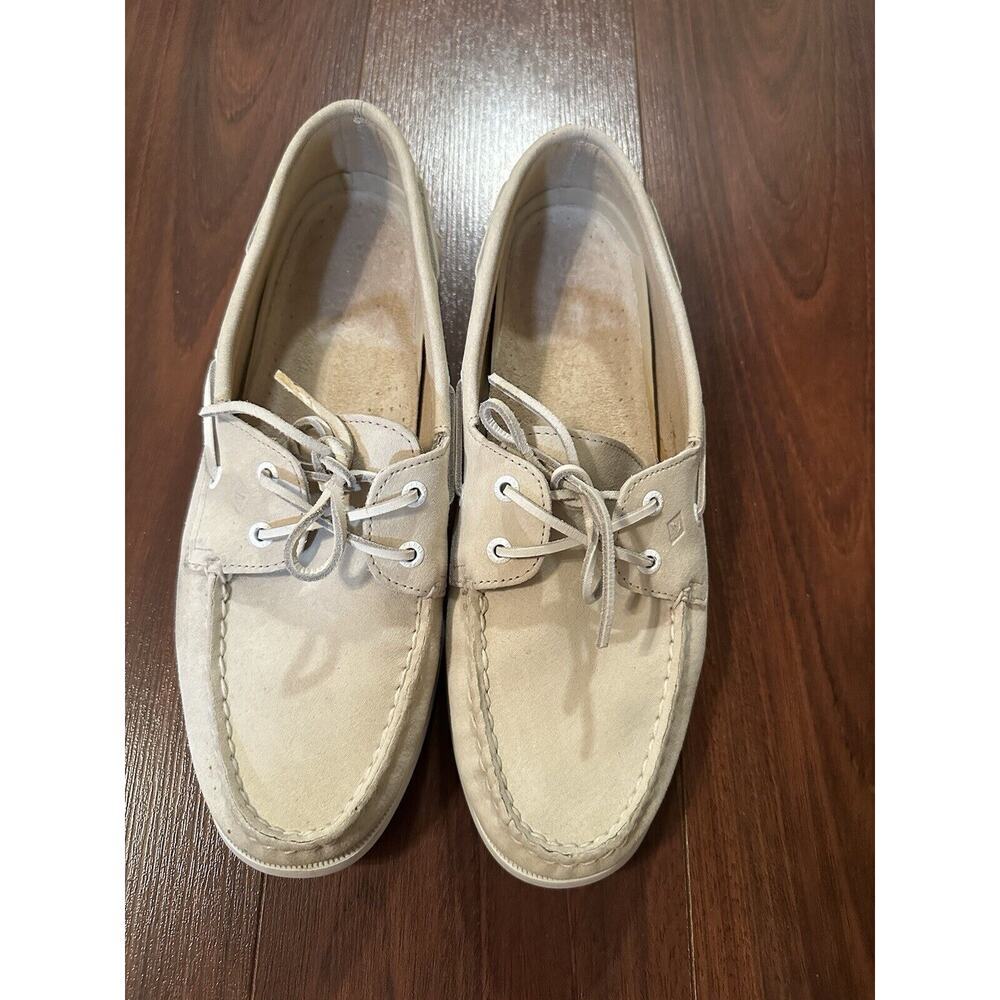 Vintage Sperry Top-Sider Women's Boat Shoes Suede Non‎ Marking Cream Sz 11